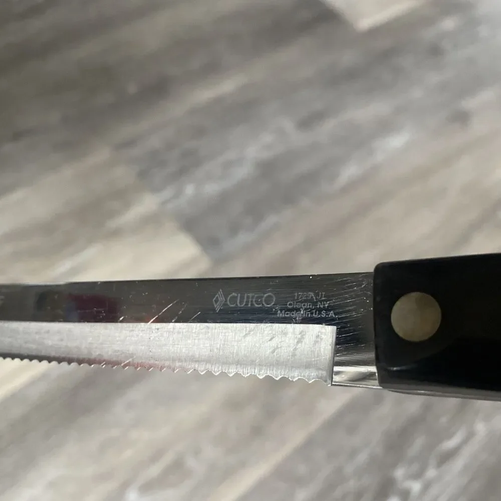 Vintage Cutco 1729 JI Carver Knife Serrated Edge With Classic Dark Brown Handle
